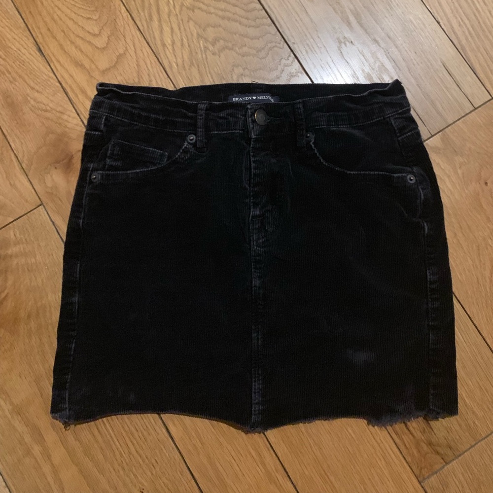 Brandy Melville Black Corduroy Skirt